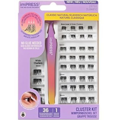 Kiss imPRESS Lot de 20 extensions de cils autocollantes « Natural » Volume glamour Noir Pas de colle nécessaire Extensions de cils à faire soi-même 20 extensions de cils et applicateur Kiss imPRESS Lot de 20 extensions de cils autocollantes « Natural » Volume glamour Noir Pas de colle nécessaire Extensions de cils à faire soi-même 20 extensions de cils et applicateur