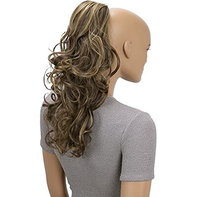 CAISHA Postiche 45 cm Extensions De Cheveux En Queue De Cheval Ondulé Fermeture Par Cordon Résistant à La Chaleur Mélange Blond Rouge-Brun PH29 CAISHA Postiche 45 cm Extensions De Cheveux En Queue De Cheval Ondulé Fermeture Par Cordon Résistant à La Chaleur Mélange Blond Rouge-Brun PH29
