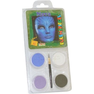 Eulenspiegel 204672 Set de maquillage Nava, pinceau et instructions (français non garanti) 4 couleurs Eulenspiegel 204672 Set de maquillage Nava, pinceau et instructions (français non garanti) 4 couleurs