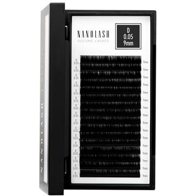 Nanolash Wimpers voor Wimperextensions wimpers voor professionele verlenging, valse wimpers voor wimperextensions (0.05 D, 9mm) Nanolash Wimpers voor Wimperextensions wimpers voor professionele verlenging, valse wimpers voor wimperextensions (0.05 D, 9mm)