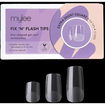 MYLEE Fix N Flash Lot de 552 extensions en gel souple pour nail art, flexibles et résistantes, 12 tailles différentes, s'adaptent à tous les ongles (carré extra court) Extensions flexibles et résistantes 12 tailles différentes pour tous les ongles (carr MYLEE Fix N Flash Lot de 552 extensions en gel souple pour nail art, flexibles et résistantes, 12 tailles différentes, s'adaptent à tous les ongles (carré extra court) Extensions flexibles et résistantes 12 tailles différentes pour tous les ongles (carr