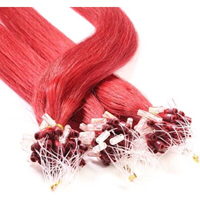hair2heart Lot de 50 extensions de cheveux humains lisses à micro-anneaux 0/44 rouge intense – 50 mèches 0,5 g 40 cm pour extensions de cheveux naturels durables hair2heart Lot de 50 extensions de cheveux humains lisses à micro-anneaux 0/44 rouge intense – 50 mèches 0,5 g 40 cm pour extensions de cheveux naturels durables