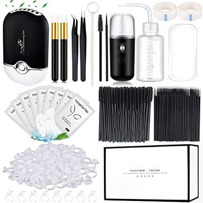 QUKLOGEN Extension Cils Accessoire USB Climatisation Blazer Facial Mister Lash Pinces Miroir Mascara Brosse Lash Shampoing Brosse Bouteille Silicone Pad Adhésif Anneau (Noir) QUKLOGEN Extension Cils Accessoire USB Climatisation Blazer Facial Mister Lash Pinces Miroir Mascara Brosse Lash Shampoing Brosse Bouteille Silicone Pad Adhésif Anneau (Noir)