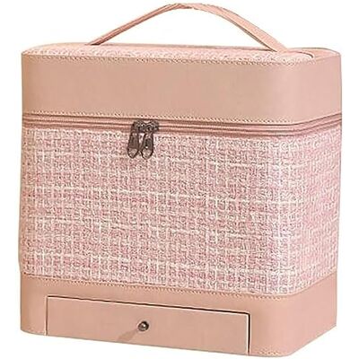 VIDECOR Boîte de maquillage avec miroir, boîte de rangement pour cosmétiques, grande capacité avec couvercle, plateau à 2 niveaux, étui cosmétique multifonction, petits articles, étanche à la VIDECOR Boîte de maquillage avec miroir, boîte de rangement pour cosmétiques, grande capacité avec couvercle, plateau à 2 niveaux, étui cosmétique multifonction, petits articles, étanche à la