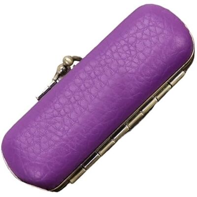 AHIOJEGX Étui à rouge à lèvres vintage exquis étui à rouge à lèvres portable miroir organisateur peut contenir un seul pour le maquillage des femmes, violet, One Size, Classique AHIOJEGX Étui à rouge à lèvres vintage exquis étui à rouge à lèvres portable miroir organisateur peut contenir un seul pour le maquillage des femmes, violet, One Size, Classique