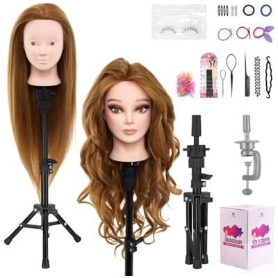 Neverland Beauty & Health Neverland Tête de coiffure, 61 cm, avec support, 80% de cheveux naturels, tête d'entraînement, tête de mannequin, tête de coiffure, tête de coiffure, tête de coiffure, tête de coiffure, tête de Neverland Beauty & Health Neverland Tête de coiffure, 61 cm, avec support, 80% de cheveux naturels, tête d'entraînement, tête de mannequin, tête de coiffure, tête de coiffure, tête de coiffure, tête de coiffure, tête de