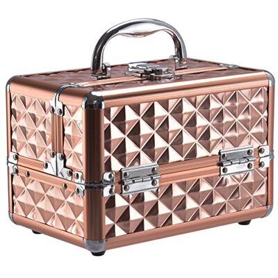 DREAMADE Mallette de Maquillage en Métal Coffret Cosmétique Professionnel avec 3 Étagères et 1 Miroir Coffret Maquillage Femme Complet Portable avec Verrou 23 X 15 X 18 CM Or/Noir/Argent, Or, 23 x 15 DREAMADE Mallette de Maquillage en Métal Coffret Cosmétique Professionnel avec 3 Étagères et 1 Miroir Coffret Maquillage Femme Complet Portable avec Verrou 23 X 15 X 18 CM Or/Noir/Argent, Or, 23 x 15