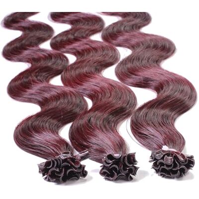 hair2heart 25 x 0.5g extensions cheveux keratine à chaud 40cm, couleur #99j Prune, ondulé hair2heart 25 x 0.5g extensions cheveux keratine à chaud 40cm, couleur #99j Prune, ondulé