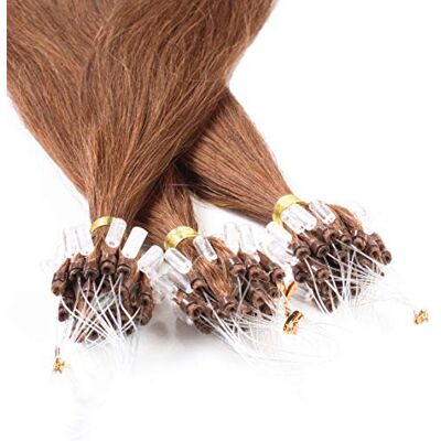 hair2heart Lot de 200 extensions de cheveux humains lisses 8/03 blond clair doré naturel – 0,5 g 50 cm hair2heart Lot de 200 extensions de cheveux humains lisses 8/03 blond clair doré naturel – 0,5 g 50 cm