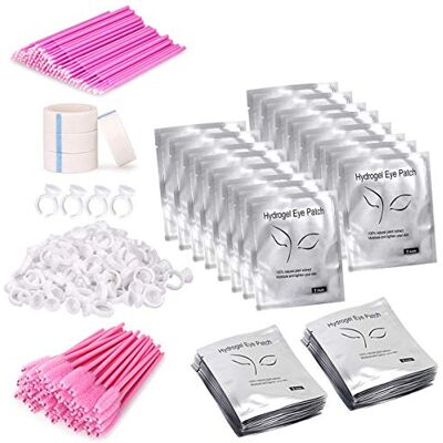 TwoWin Extension De Cils Kit, Formation En Maquillage avec 100pcs Patchs Extensions de Cils, 100pcs Brosses pour Cils, 100pcs Anneaux d'extension de Cils, 100pcs Micro Applicateurs Brosses, 4pcs Ruban TwoWin Extension De Cils Kit, Formation En Maquillage avec 100pcs Patchs Extensions de Cils, 100pcs Brosses pour Cils, 100pcs Anneaux d'extension de Cils, 100pcs Micro Applicateurs Brosses, 4pcs Ruban