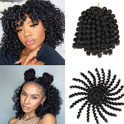 XTREND 5 Packs/Lot Wand Curl jamaican bounce Twist Braids Cheveux Crochet Braids Extension de cheveux bouclés 8 pouces Tissage de cheveux synthétiques pour femmes 20 brins/pack (8 pouces, 1B#) XTREND 5 Packs/Lot Wand Curl jamaican bounce Twist Braids Cheveux Crochet Braids Extension de cheveux bouclés 8 pouces Tissage de cheveux synthétiques pour femmes 20 brins/pack (8 pouces, 1B#)