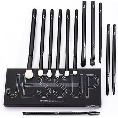 Jessup Pinceaux Maquillage yeux Ensemble 12pcs Fard Paupières Professionnel Naturel Synthétique Cheveux Ombre Blender Smudge Sourcils Eyeliner T322 Jessup Pinceaux Maquillage yeux Ensemble 12pcs Fard Paupières Professionnel Naturel Synthétique Cheveux Ombre Blender Smudge Sourcils Eyeliner T322