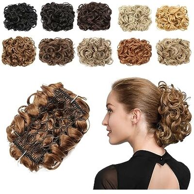 GRFIT Postiche Chignon Peigne Clip dans l'extension de cheveux bouclés Messy Wave Curly Bun Hair Pieces Chignon synthétique Extensions de queue de cheval avec clips for les femmes Utilisation quotidienne fo GRFIT Postiche Chignon Peigne Clip dans l'extension de cheveux bouclés Messy Wave Curly Bun Hair Pieces Chignon synthétique Extensions de queue de cheval avec clips for les femmes Utilisation quotidienne fo