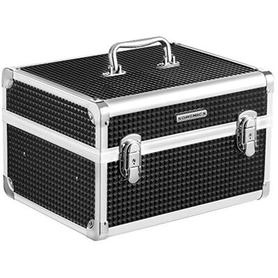 SONGMICS Mallette de Maquillage, Boîte à cosmétique verrouillable, Organisateur de Voyage, pour coiffeurs, maquilleurs, avec Plateau Amovible, cadeau noel, Noir JBC328B01 GRAICE Collection JBC328B01 Mallette de maquillage de voyage pour coiffeurs et maq SONGMICS Mallette de Maquillage, Boîte à cosmétique verrouillable, Organisateur de Voyage, pour coiffeurs, maquilleurs, avec Plateau Amovible, cadeau noel, Noir JBC328B01 GRAICE Collection JBC328B01 Mallette de maquillage de voyage pour coiffeurs et maq