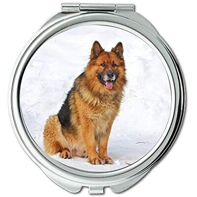YENDOSTEEN Miroir rond pour chihuahua, chiot, berger allemand, miroir de poche, grossissement x2 YENDOSTEEN Miroir rond pour chihuahua, chiot, berger allemand, miroir de poche, grossissement x2