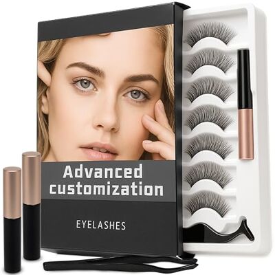 Retoo Lot de 7 faux cils magnétiques 3D duveteux, aspect naturel, réutilisables, avec applicateur et eye-liner, sans colle, imperméables, faciles à appliquer pour le quotidien et les fêtes Retoo Lot de 7 faux cils magnétiques 3D duveteux, aspect naturel, réutilisables, avec applicateur et eye-liner, sans colle, imperméables, faciles à appliquer pour le quotidien et les fêtes