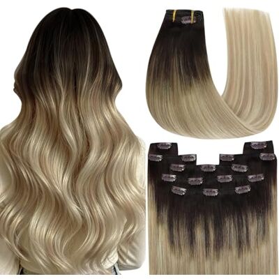 YoungSee Extension Cheveux Naturel Clip Extension a Clip Cheveux Nature Extension Clip Vrai Cheveux Extension a Clip Cheveux Humain Brun Fonce Ombre Blond 7pcs 35 Cm YoungSee Extension Cheveux Naturel Clip Extension a Clip Cheveux Nature Extension Clip Vrai Cheveux Extension a Clip Cheveux Humain Brun Fonce Ombre Blond 7pcs 35 Cm