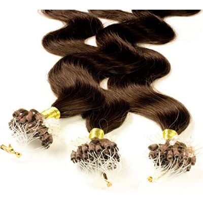 hair2heart Lot de 150 mèches de cheveux naturels ondulés avec micro-anneaux 1 g 40 cm 6/3 Blond foncé doré hair2heart Lot de 150 mèches de cheveux naturels ondulés avec micro-anneaux 1 g 40 cm 6/3 Blond foncé doré