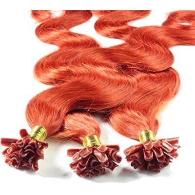 hair2heart Lot de 200 extensions en cheveux naturels ondulés 1 g 50 cm 8/43 Blond clair, rouge/doré hair2heart Lot de 200 extensions en cheveux naturels ondulés 1 g 50 cm 8/43 Blond clair, rouge/doré