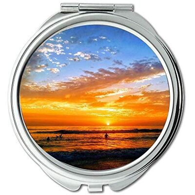 YENDOSTEEN Yanteng Miroir de voyage, nuages de plage, miroir de poche, miroir portable YENDOSTEEN Yanteng Miroir de voyage, nuages de plage, miroir de poche, miroir portable