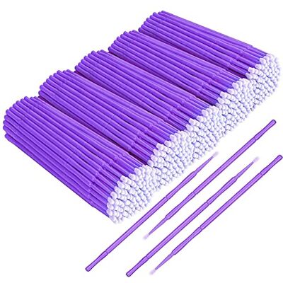 JEFFOUOO Lot de 500 micro-brosses applicatrices, tête flexible, ultra fine, pour extension de cils, applicateur de bâton de mascara, brosse à cils pour maquillage et nettoyage, violet foncé, 1, JEFFOUOO Lot de 500 micro-brosses applicatrices, tête flexible, ultra fine, pour extension de cils, applicateur de bâton de mascara, brosse à cils pour maquillage et nettoyage, violet foncé, 1,