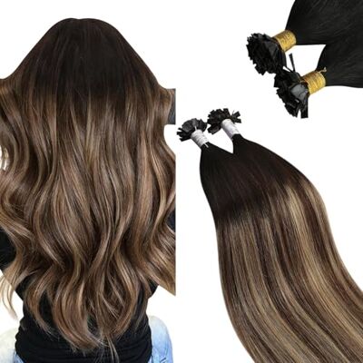 Ugeat Extension Keratine a Chaud Cheveux Naturel Flat Tip 20 Pouces Flat Tip Extensions Cheveux Humains Balayage #1B/4/27 Noir a Brun et Caramel Blond Extensions Flat Tip 50 Grammes 50 Brins Ugeat Extension Keratine a Chaud Cheveux Naturel Flat Tip 20 Pouces Flat Tip Extensions Cheveux Humains Balayage #1B/4/27 Noir a Brun et Caramel Blond Extensions Flat Tip 50 Grammes 50 Brins