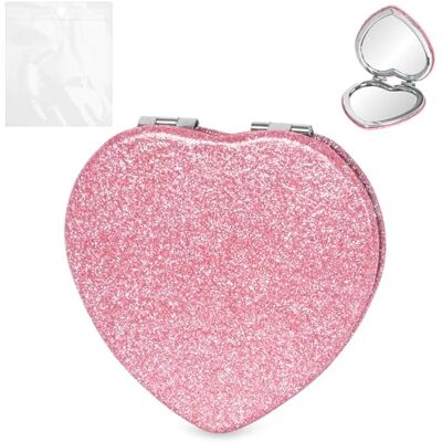 Colexy Lot de 2 miroirs de poche portables en forme de cœur rose, miroir de poche brillant pour fille, miroir de poche double face avec grossissement, petit miroir de poche, parfait pour le maquillage Colexy Lot de 2 miroirs de poche portables en forme de cœur rose, miroir de poche brillant pour fille, miroir de poche double face avec grossissement, petit miroir de poche, parfait pour le maquillage