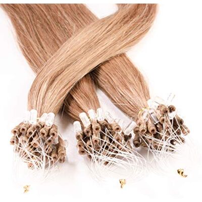 hair2heart 25 x 0.5g Extension cheveux à froid loops 50cm, couleur #12 Blond Miel, lisse hair2heart 25 x 0.5g Extension cheveux à froid loops 50cm, couleur #12 Blond Miel, lisse