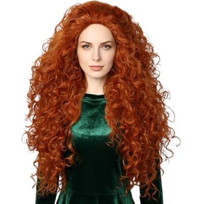 Linfairy Perruque longue bouclée orange pour costume d'Halloween Cosplay perruque Linfairy Perruque longue bouclée orange pour costume d'Halloween Cosplay perruque