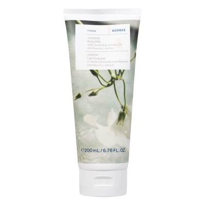 KORRES JASMINE Bodymilk à l'huile d'amande nourrissante avec parfum floral de jasmin délicat pour 24 heures de soin + douceur, végétalien, sans silicone et paraben, 200 ml KORRES JASMINE Bodymilk à l'huile d'amande nourrissante avec parfum floral de jasmin délicat pour 24 heures de soin + douceur, végétalien, sans silicone et paraben, 200 ml