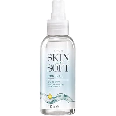 Avon Skin So Soft Spray d'huile sèche 150 ml Retient l'humidité Formulé avec de l'huile de jojoba et de la vitamine E Formule à séchage rapide Sans cruauté envers les animaux, transparent Avon Skin So Soft Spray d'huile sèche 150 ml Retient l'humidité Formulé avec de l'huile de jojoba et de la vitamine E Formule à séchage rapide Sans cruauté envers les animaux, transparent