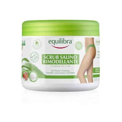 Equilibra Corps, gommage salin remodelant, gommage corporel exfoliant à base d'aloe vera, Lisse et nourrit la peau, mélange de sels marins à action anti-eau, huiles naturelles et extraits végétaux, Equilibra Corps, gommage salin remodelant, gommage corporel exfoliant à base d'aloe vera, Lisse et nourrit la peau, mélange de sels marins à action anti-eau, huiles naturelles et extraits végétaux,