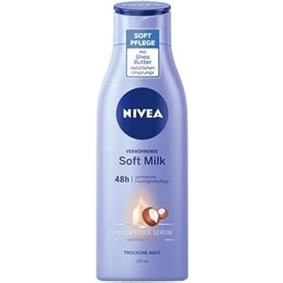 NIVEA Lait doux Pampering (400 ml), lait corporel pour peaux sèches avec sérum de soin profond, soin hydratant au beurre de karité d'origine naturelle NIVEA Lait doux Pampering (400 ml), lait corporel pour peaux sèches avec sérum de soin profond, soin hydratant au beurre de karité d'origine naturelle