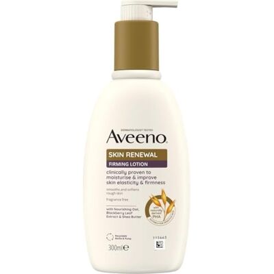 Aveeno Skin Renewal Lotion raffermissante pour le corps avec avoine prébiotique nourrissante, beurre de karité, 4% PHA d'origine naturelle et extrait de feuille de mûrier 300 ml Aveeno Skin Renewal Lotion raffermissante pour le corps avec avoine prébiotique nourrissante, beurre de karité, 4% PHA d'origine naturelle et extrait de feuille de mûrier 300 ml