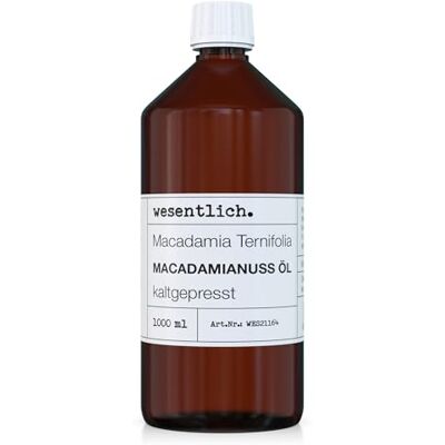 wesentlich. Huile de macadamia pressée à froid 1000 ml – 100 % pure (Macadamia Integrifolia) wesentlich. Huile de macadamia pressée à froid 1000 ml – 100 % pure (Macadamia Integrifolia)