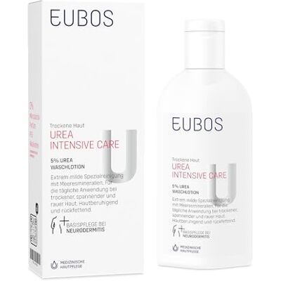 EUBOS Urea Intensive Care Lotion lavante à 5% d'urée 200 ml Soin de jour intensif pour peaux sèches et excitantes, effet apaisant, tolérance cutanée testée dermatologiquement EUBOS Urea Intensive Care Lotion lavante à 5% d'urée 200 ml Soin de jour intensif pour peaux sèches et excitantes, effet apaisant, tolérance cutanée testée dermatologiquement