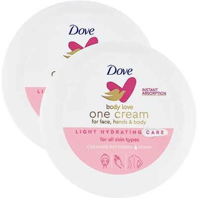 Dove One Cream Crème Hydratante pour Visage Mains et Corps Hydratation Intense pour Peau Sec Rapide Absorption 2 bocaux de 250 ml Dove One Cream Crème Hydratante pour Visage Mains et Corps Hydratation Intense pour Peau Sec Rapide Absorption 2 bocaux de 250 ml