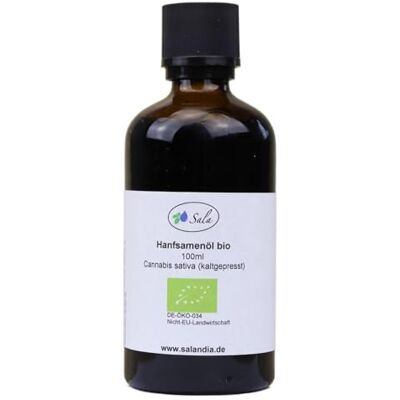 SALA Huile de chanvre pour graines de chanvre pressée à froid bio (bouteille en verre de 100 ml) SALA Huile de chanvre pour graines de chanvre pressée à froid bio (bouteille en verre de 100 ml)