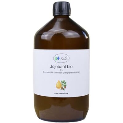 SALA Huile de jojoba bio pressée à froid 1 litre 1000 ml bouteille en verre SALA Huile de jojoba bio pressée à froid 1 litre 1000 ml bouteille en verre