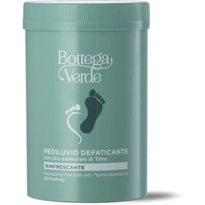 Bottega Verde Pédéluge défaticant, 250 g, avec huile essentielle de thym, sels rafraîchissants, relaxants et régénérants pour pieds et jambes Bottega Verde Pédéluge défaticant, 250 g, avec huile essentielle de thym, sels rafraîchissants, relaxants et régénérants pour pieds et jambes