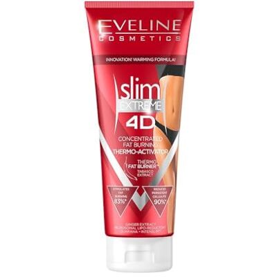EVELINE COSMETICS Slim Extreme 4D Thermoactive Anti Cellulite Minceur Crème Brûle Graisse Pour Femme 250ml Formule extrême modelant le corps Effet chauffant Jambes Minces EVELINE COSMETICS Slim Extreme 4D Thermoactive Anti Cellulite Minceur Crème Brûle Graisse Pour Femme 250ml Formule extrême modelant le corps Effet chauffant Jambes Minces