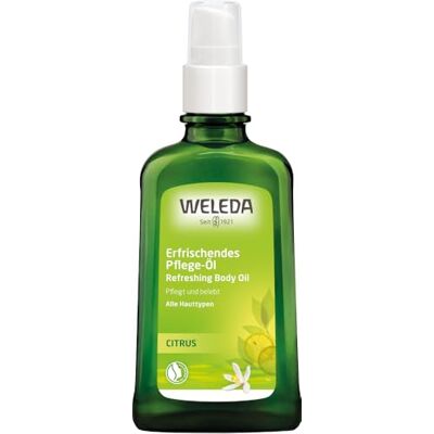 WELEDA Huile Vivifiante au Citrus Adoucit, Nourrit Flacon Pompe en Verre 100 ml WELEDA Huile Vivifiante au Citrus Adoucit, Nourrit Flacon Pompe en Verre 100 ml
