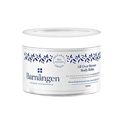 Barnängen , Baume corporel All Over Rescue, Crème corporelle hydratante et repulpante, rend la peau douce, traitement avec formule protectrice, eau de rose et cire d'abeille, 200 ml Barnängen , Baume corporel All Over Rescue, Crème corporelle hydratante et repulpante, rend la peau douce, traitement avec formule protectrice, eau de rose et cire d'abeille, 200 ml