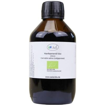 SALA Huile de chanvre pressée à froid bio (bouteille en verre de 250 ml) SALA Huile de chanvre pressée à froid bio (bouteille en verre de 250 ml)
