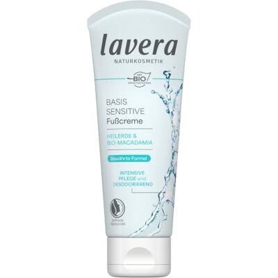 lavera Crème pour les pieds Basis Sensitiv Rafraîchissant et désodorisant Pour des pieds souples Macadamia bio et terre médicinale Lot de 4 (4 x 75 ml) lavera Crème pour les pieds Basis Sensitiv Rafraîchissant et désodorisant Pour des pieds souples Macadamia bio et terre médicinale Lot de 4 (4 x 75 ml)