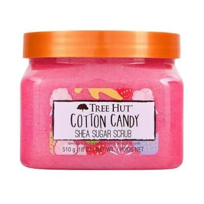 Tree Hut ZKMAGIC , Cotton Candy Shea Sugar Scrub, Gommage corporel au sucre naturel au beurre de karité et à l'essence de coton de sucre, exfolie et hydrate la peau, 510 grammes Tree Hut ZKMAGIC , Cotton Candy Shea Sugar Scrub, Gommage corporel au sucre naturel au beurre de karité et à l'essence de coton de sucre, exfolie et hydrate la peau, 510 grammes
