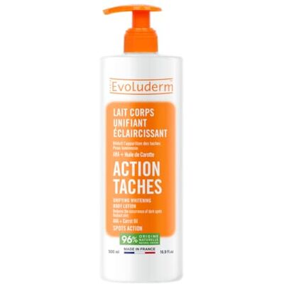 Evoluderm Lait Hydratant Eclaircissant Crème Corps Anti-Taches Sans Hydroquinone Idéal pour Tout Type de Peau 500 ml Fabrication Française Evoluderm Lait Hydratant Eclaircissant Crème Corps Anti-Taches Sans Hydroquinone Idéal pour Tout Type de Peau 500 ml Fabrication Française