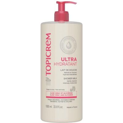 Topicrem Ultra Hydratant Lait de Douche Nettoie en Douceur, Hydrate la Peau Visage et Corps Texture Fondante, Parfum Relaxant, Peaux Sensibles, Normales à Sèches Fabrication Française 1L Topicrem Ultra Hydratant Lait de Douche Nettoie en Douceur, Hydrate la Peau Visage et Corps Texture Fondante, Parfum Relaxant, Peaux Sensibles, Normales à Sèches Fabrication Française 1L