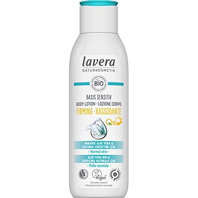 lavera Basis Sensitiv Lotion raffermissante pour le corps Avec aloe vera bio et coenzyme naturelle Q10 Améliore l'élasticité de la peau Laisse la peau plus ferme Cosmétiques naturels Végétalien Bio (1 x 250 ml) lavera Basis Sensitiv Lotion raffermissante pour le corps Avec aloe vera bio et coenzyme naturelle Q10 Améliore l'élasticité de la peau Laisse la peau plus ferme Cosmétiques naturels Végétalien Bio (1 x 250 ml)