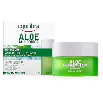 Equilibra Visage, Aloe Crème Visage Anti-Rides, Crème Visage Effet Remplissage à base d'Aloe Vera et d'aloe 3+, Crème Anti-rides Convient aux peaux Sensibles, Contraste les Signes du Temps, Action Equilibra Visage, Aloe Crème Visage Anti-Rides, Crème Visage Effet Remplissage à base d'Aloe Vera et d'aloe 3+, Crème Anti-rides Convient aux peaux Sensibles, Contraste les Signes du Temps, Action